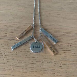 I Am Blessed Beautiful Loved Enough Necklace Pendant Charm Positive Copper